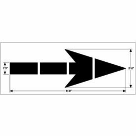 NEWSTRIPE. Newstripe 6' Federal Straight Arrow Stencil, 1/8in Thick, PolyTough, Plastic, White 10003120
